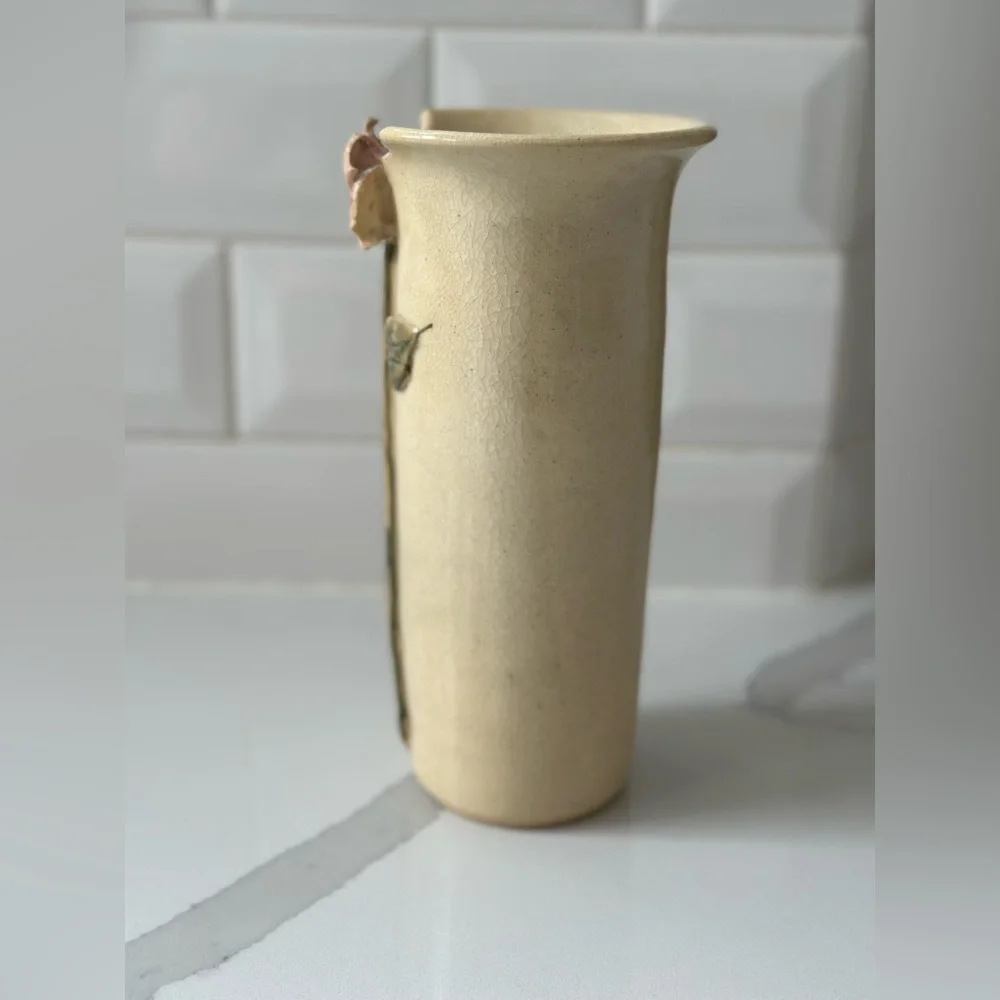 Vintage ivory vase with rose